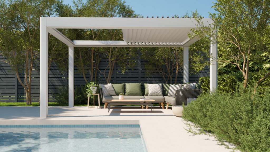 Pergolas bioclimáticas Albert Genau en Madrid lamas retráctiles instalada por Ceinex